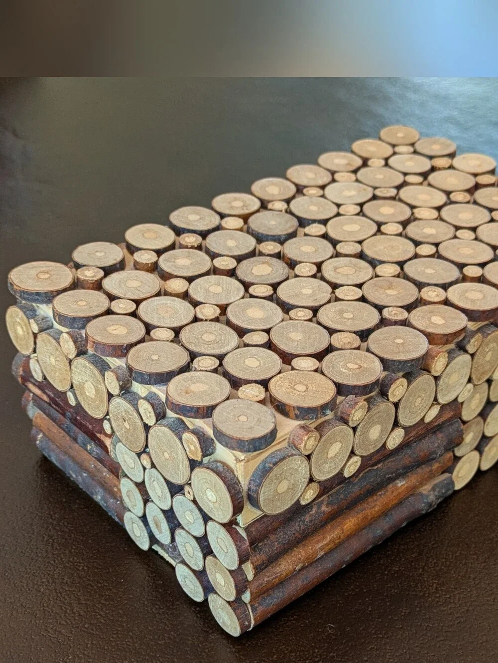 Vintage Log Slice Storage Box